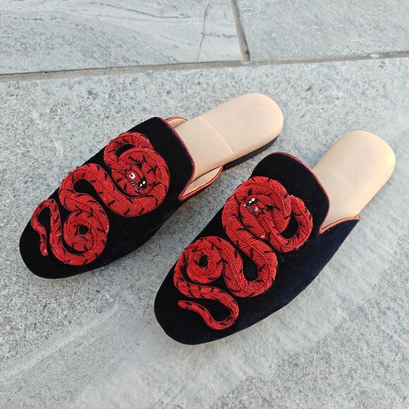 Leather Shoes for Men, Embriodered Red Snake Shoes, Designer Shoes for Mens, main image 7